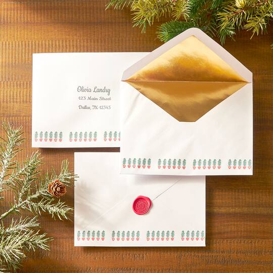 Holiday Foil Envelope and Wax Seal
